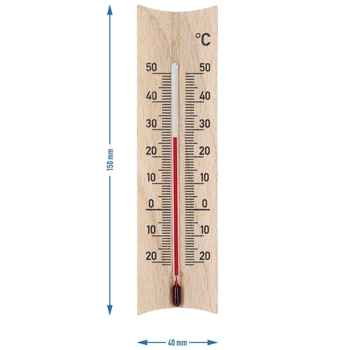 Termometru de cameră din lemn (-20 până la +50°C), 15 cm, mix - 6
