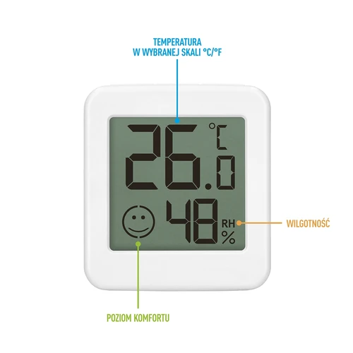 Termometru electronic cu indicator de confort, alb - 8