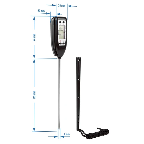 Termometru de bucătărie electronic (-50°C până la +300°C) cu husă, negru - 2