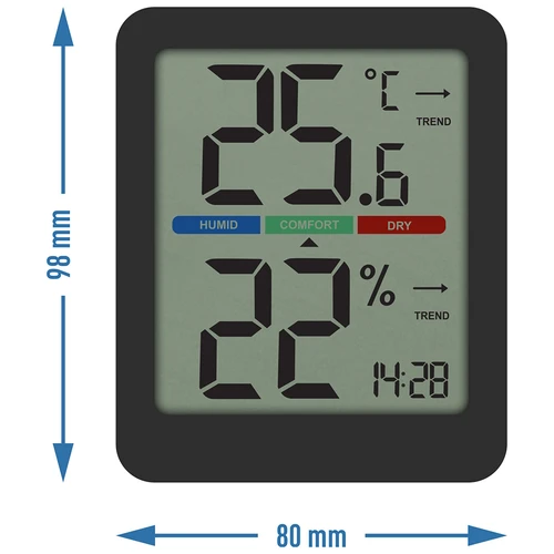 Termometru electronic de cameră, negru - 9