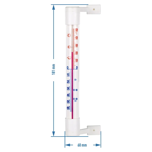 Termometru exterior alb (-50°C până la +50°C) 18cm - 3