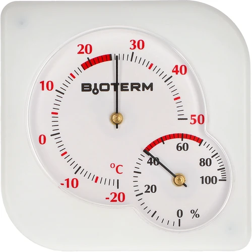 Termometru interior bimetalic cu higrometru (-20 la +50°C), alb
