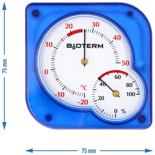 Termometru interior bimetalic cu higrometru (-20 la +50°C), albastru - 4
