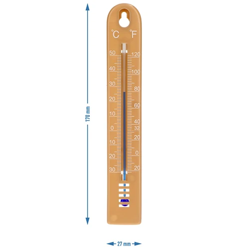 Termometru universal (-30 până la +50°C), 17 cm, maro deschis - 4
