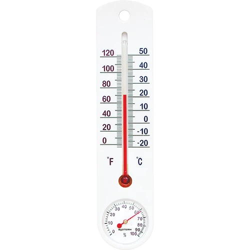 Termometru universal alb cu higrometru (-20°C până la +50°C) 25cm