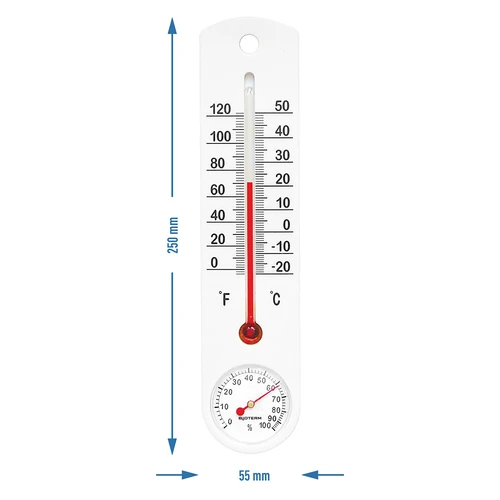 Termometru universal alb cu higrometru (-20°C până la +50°C) 25cm - 2