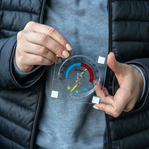 Termometru universal cu higrometru transparent, autoadeziv (-50°C până la +50°C) - 5