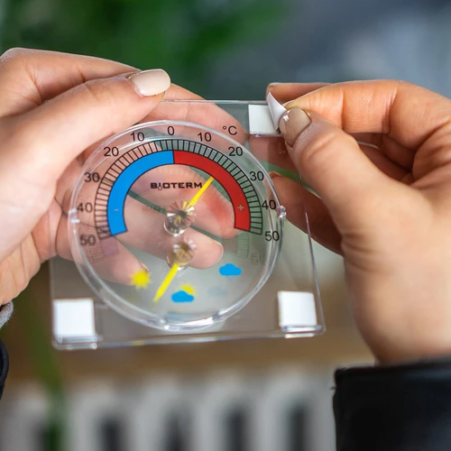 Termometru universal cu higrometru transparent, autoadeziv (-50°C până la +50°C) - 6