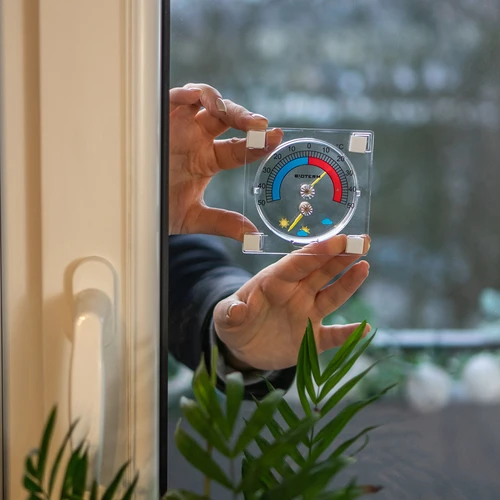 Termometru universal cu higrometru transparent, autoadeziv (-50°C până la +50°C) - 4
