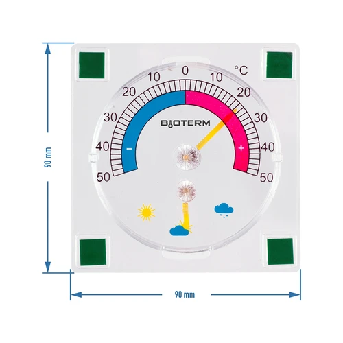 Termometru universal cu higrometru transparent, autoadeziv (-50°C până la +50°C) - 2