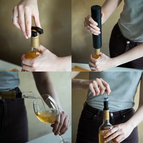 Tirbușon electric cu accesorii pentru vin - 7