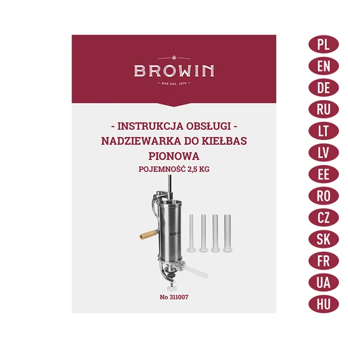 Umplutor vertical pentru cârnați – 2,5 kg - 9