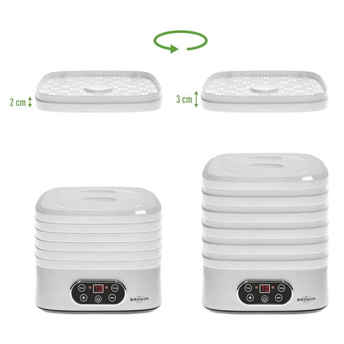 Uscător pentru ciuperci, fructe, legume și ierburi cu reglare temp, 240W, alb - 12