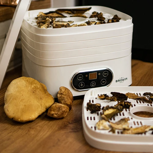 Uscător pentru ciuperci, fructe, legume și ierburi cu reglare temp, 240W, alb - 17
