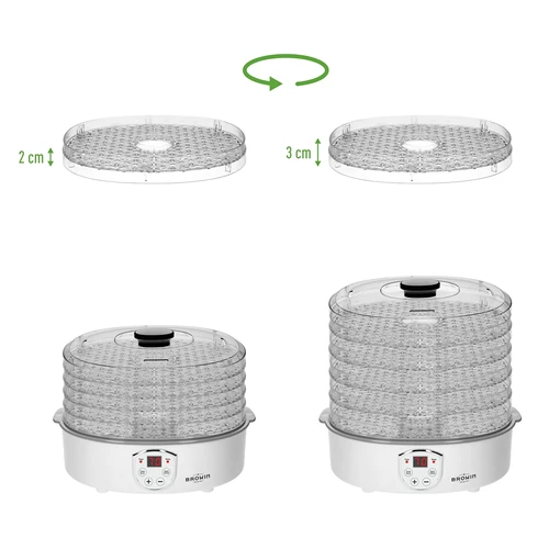 Uscător pentru ciuperci, fructe, legume și ierburi cu reglare temp, 240W, transparent - 10