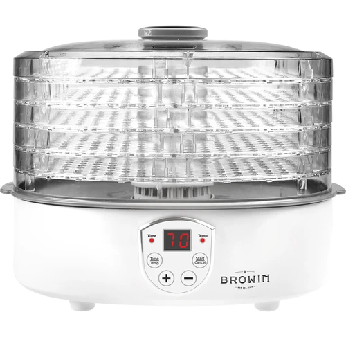 Uscător pentru ciuperci, fructe, legume și ierburi cu reglare temp, 240W, transparent