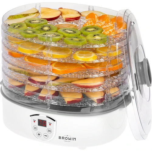 Uscător pentru ciuperci, fructe, legume și ierburi cu reglare temp, 240W, transparent - 6