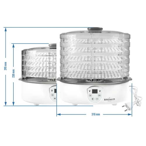 Uscător pentru ciuperci, fructe, legume și ierburi cu reglare temp, 240W, transparent - 11