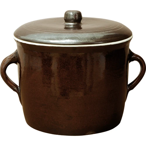 Vas de ceramică - oală 5l simplă cu capac