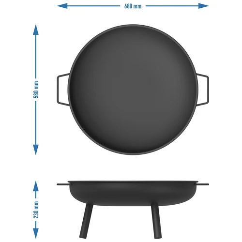 Vatră de grădină Ø58 cm, rotundă, tip bol - 9