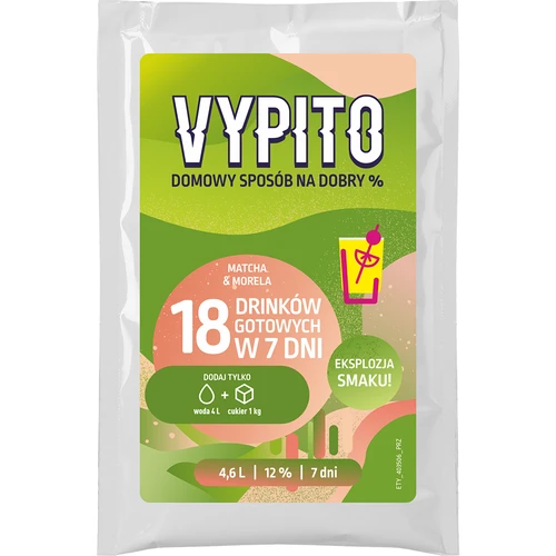 VYPITO 12%, plic pentru 18 cocktailuri - Matcha-Caise, 126 g
