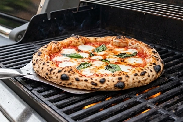 Pizza napolitană la grătar pe gaz